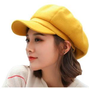 Windfall Women's Newsboy Cap Paperboy Hat Winter Wool Beret Hat Cabbie Visor